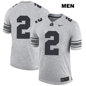 Men's NCAA Ohio State Buckeyes J.K. Dobbins #2 College Stitched No Name Authentic Nike Gray Football Jersey GK20E34FZ